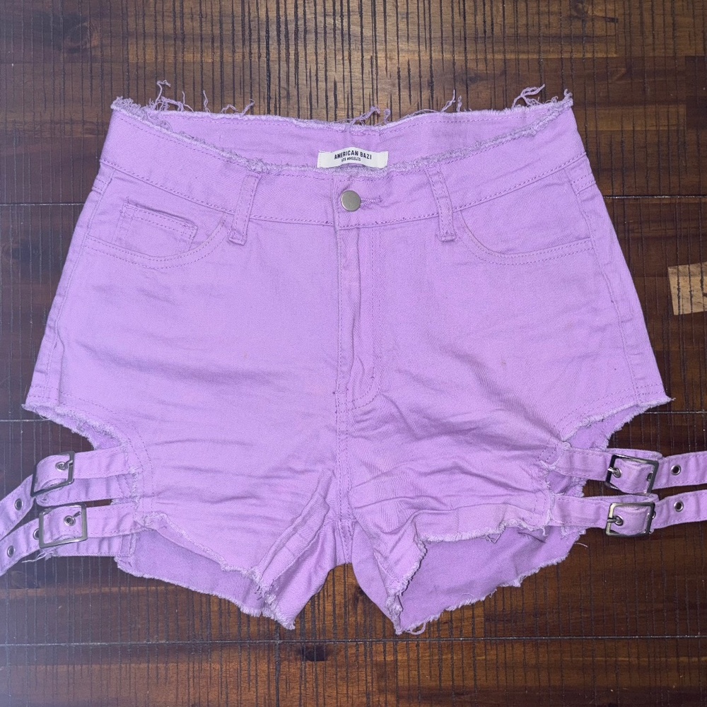 Purple Buckle Shorts